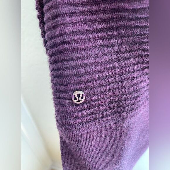 Lululemon Sit In Lotus Sweater Cardigan Wrap II Heathered Plum size 6 - Picture 6 of 7